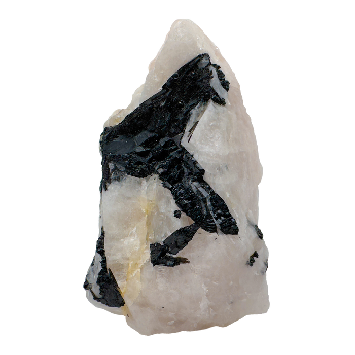 Rose Quartz with Black Tourmaline specimen from Minas Gerais, Brazil, pink quartz threaded with black schorl