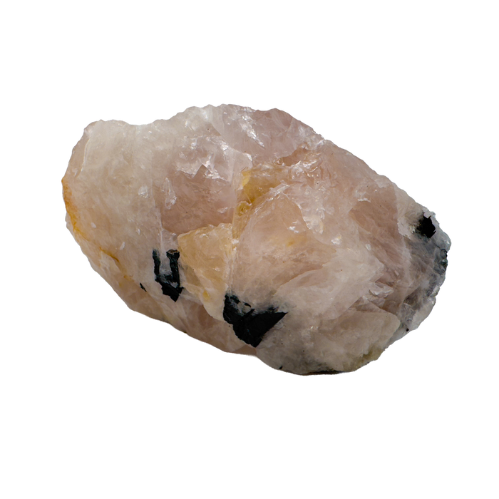 Rose Quartz with Black Tourmaline specimen from Minas Gerais, Brazil, pink quartz threaded with black schorl