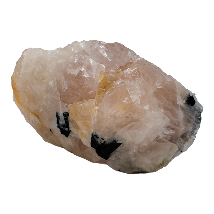 Rose Quartz with Black Tourmaline specimen from Minas Gerais, Brazil, pink quartz threaded with black schorl