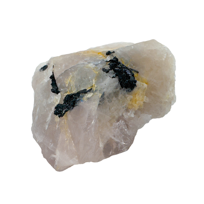 Rose Quartz with Black Tourmaline from Brazil, alternate view
