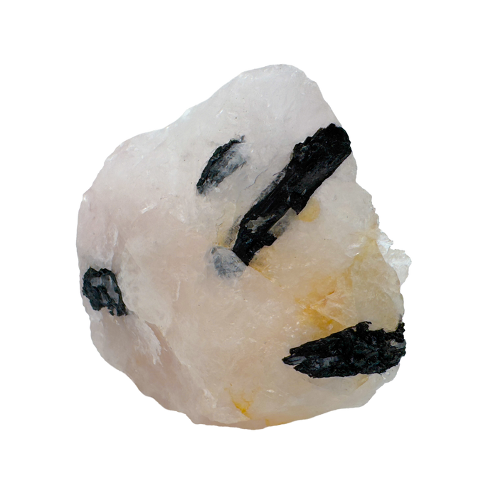 Rose Quartz with Black Tourmaline specimen from Minas Gerais, Brazil, pink quartz threaded with black schorl