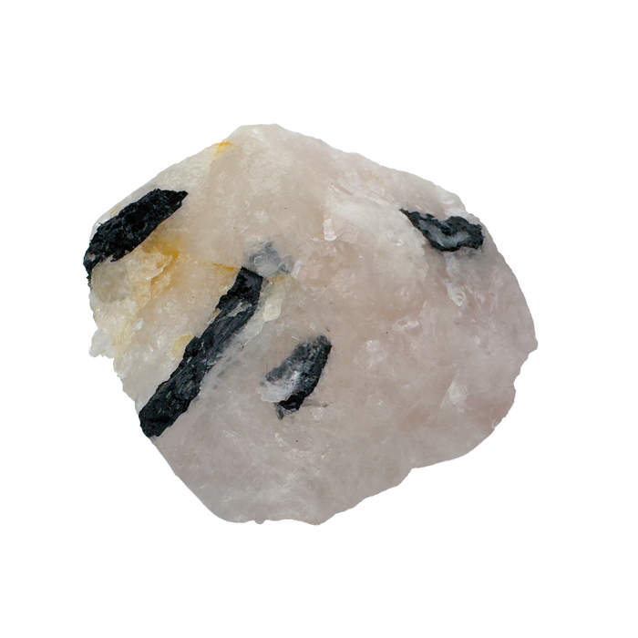 Rose Quartz with Black Tourmaline from Brazil, alternate view
