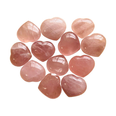 Polished Rose Quartz Hearts for Anxiety Relief, Calm & Emotional Healing — pink polished, AA grade from Madagascar
