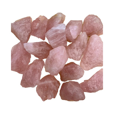 Raw Rose Quartz Crystals traditionally associated with Anxiety Relief, Calm & Emotional Healing — pink rough, AA grade from Brazil