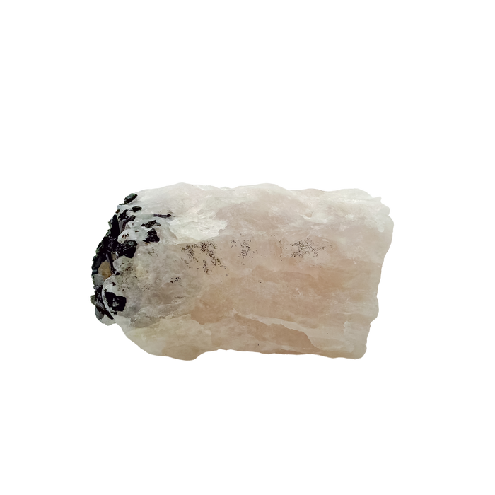The large pink block turned to show tourmaline under the quartz, 290 g