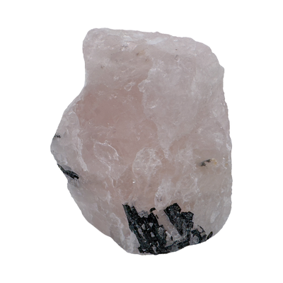 Rose Quartz with Black Tourmaline Brazil — detail view 2