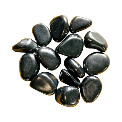 Tumbled Shungite Regular Grade Crystals to support Cleansing, Grounding & Protection — black polished from Russia
