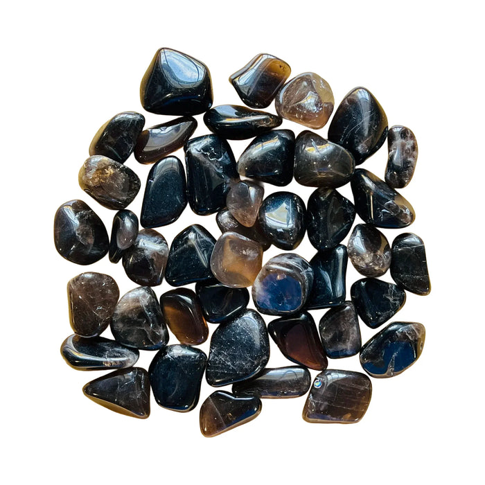 Smoky Quartz Tumbled Stones for Cleansing, Grounding & Protection — brown polished, natural unheated, AA grade from Madagascar
