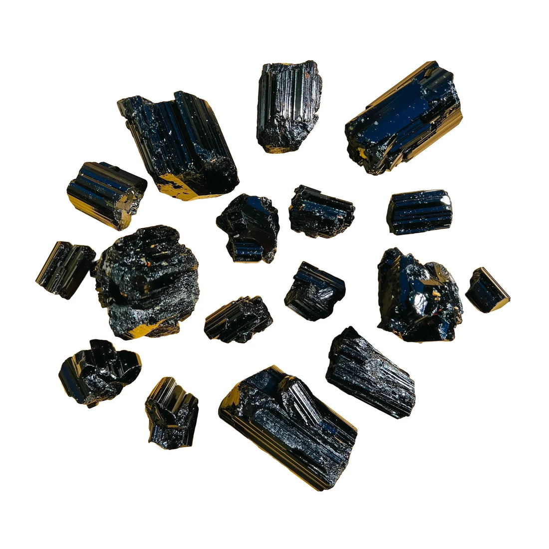 Raw black tourmaline crystals, AAA grade, from Vakinankaratra, Madagascar
