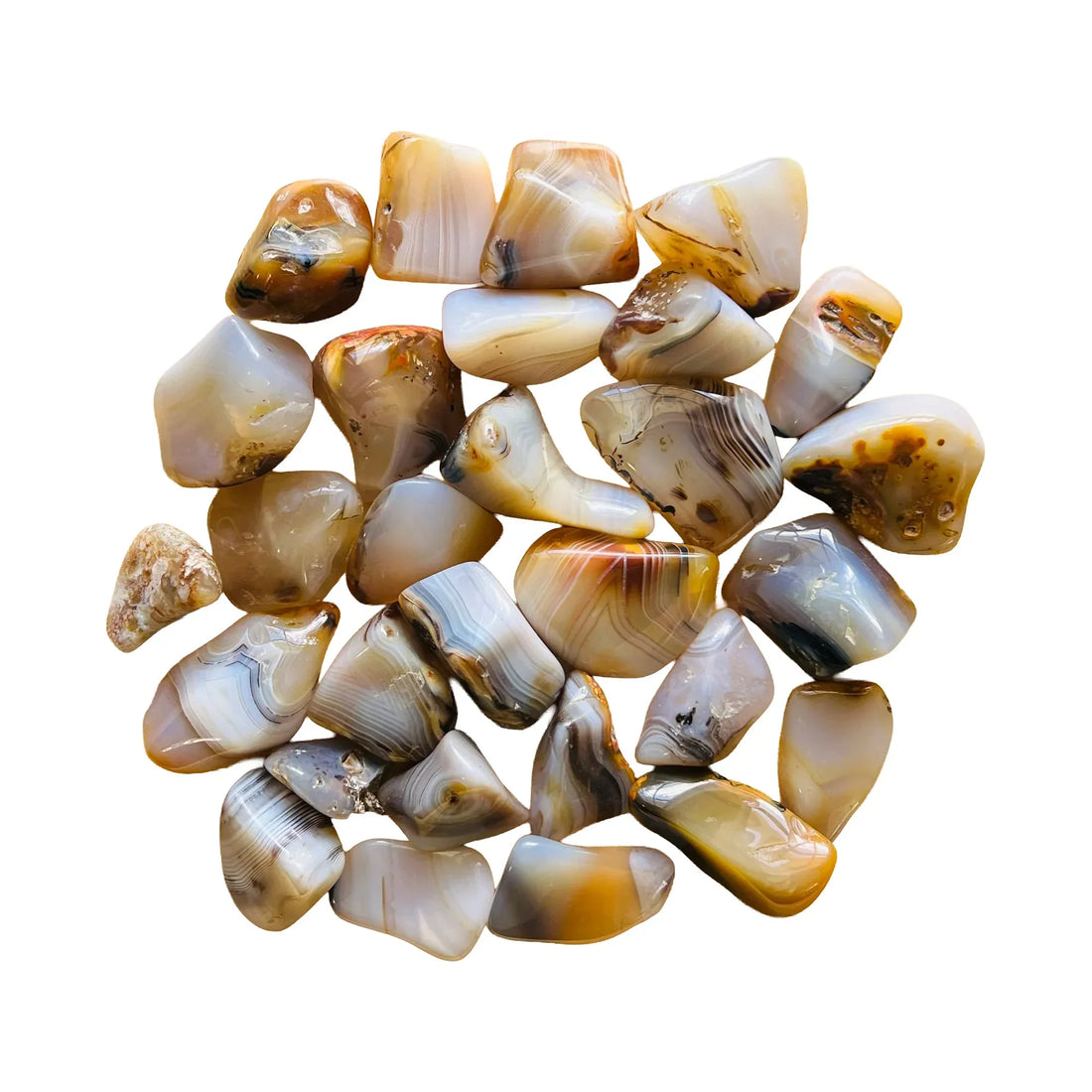 Dendritic agate tumbled stones, Betsiboka, Madagascar