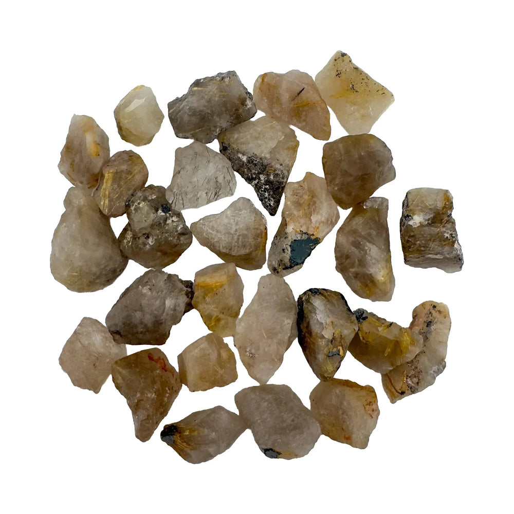 Rutilated golden quartz raw crystals with fine gold rutile needles, A grade, Minas Gerais, Brazil