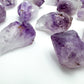 Detail of Grade AA Amethyst raw point, from Brazil.