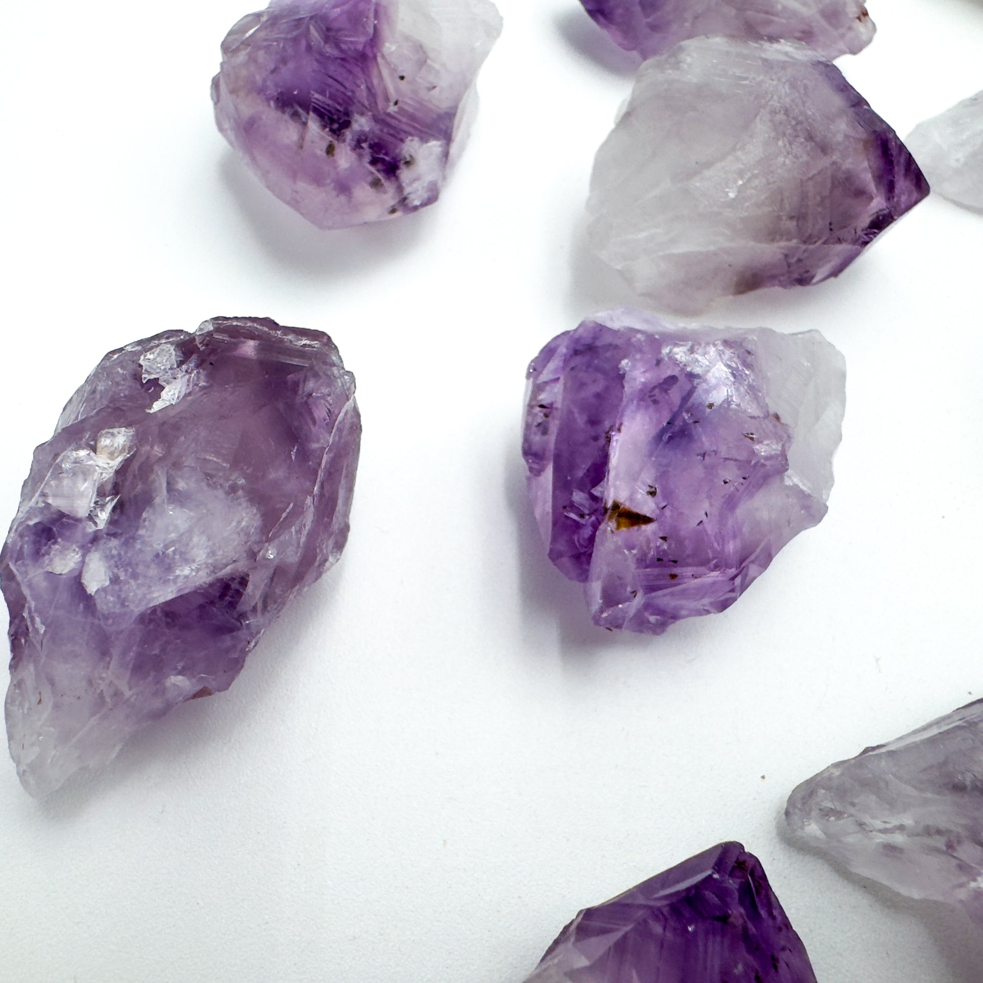 Looking down on Amethyst raw point, from Brazil.