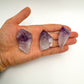 Scale comparison of Amethyst raw crystal, from Rio Grande do Sul, Brazil, showing natural surface character.