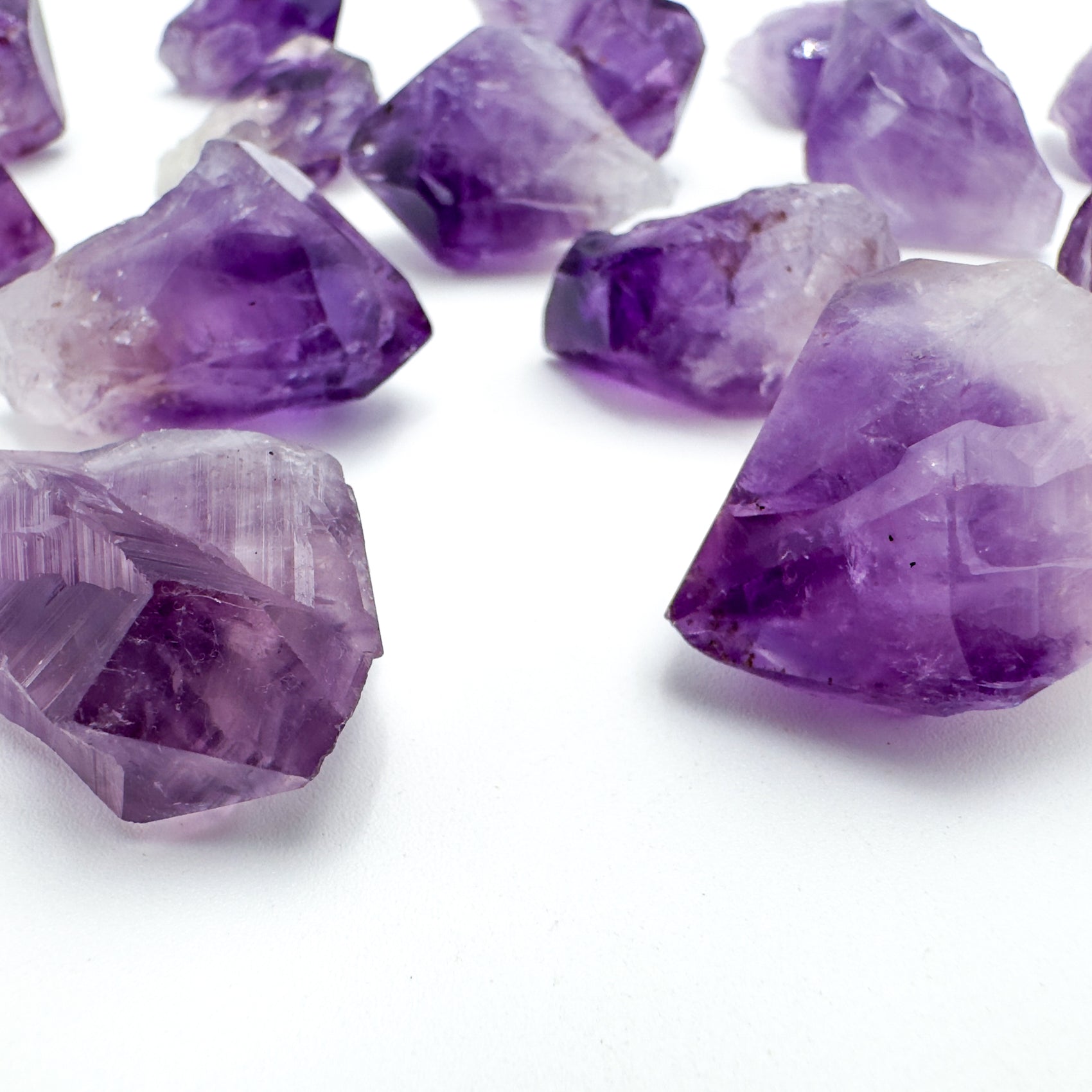 Tight crop of Amethyst raw point, Brazil-sourced.