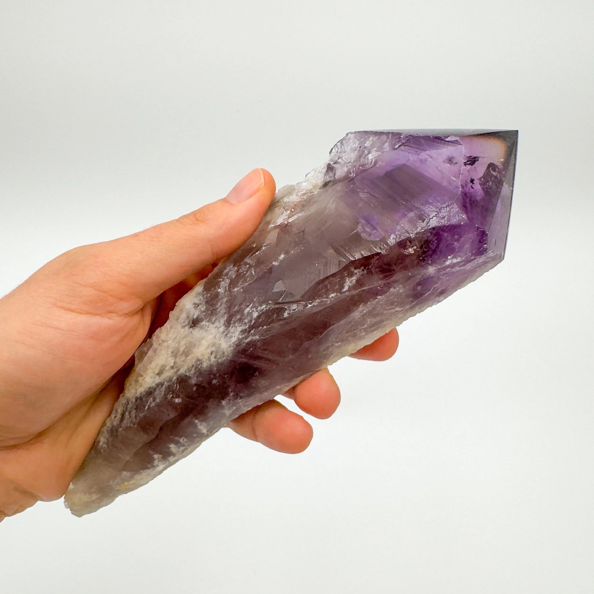 Detail shot of Grade AAA Amethyst point under natural light