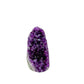 Primary crystal face of a 0.35 pound amethyst geode, no. 101, deep purple crystal lining a polished grey agate rind.