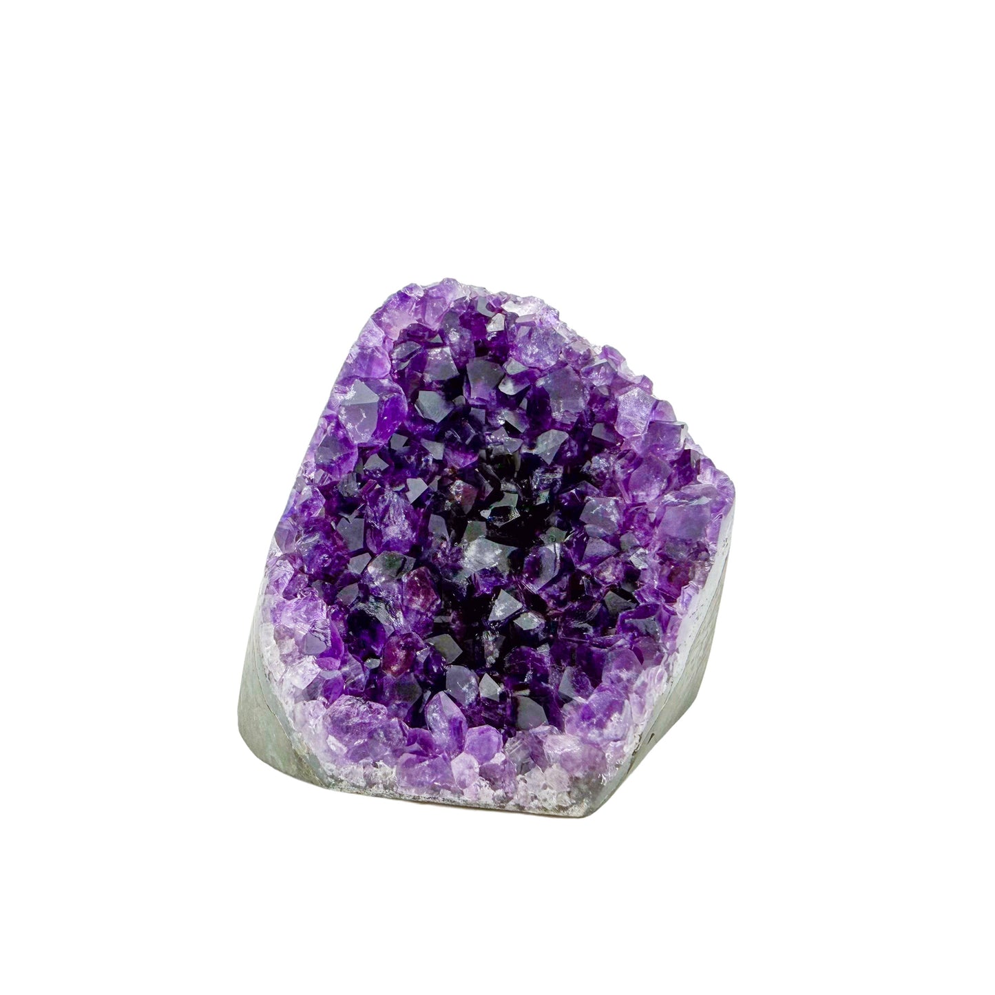 Amethyst cathedral geode no. 104 seen from the primary crystal face, 0.66 lb of purple quartz crystal from Artigas, Uruguay.