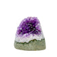 Polished amethyst geode no. 109 photographed at the primary crystal face, measuring 3.19 by 3.11 by 3.30 inches, Uruguayan AA grade.