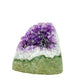 Uruguayan amethyst geode no. 109 at the reverse side, violet crystal interior framed by its polished agate shell, 1.28 lb.