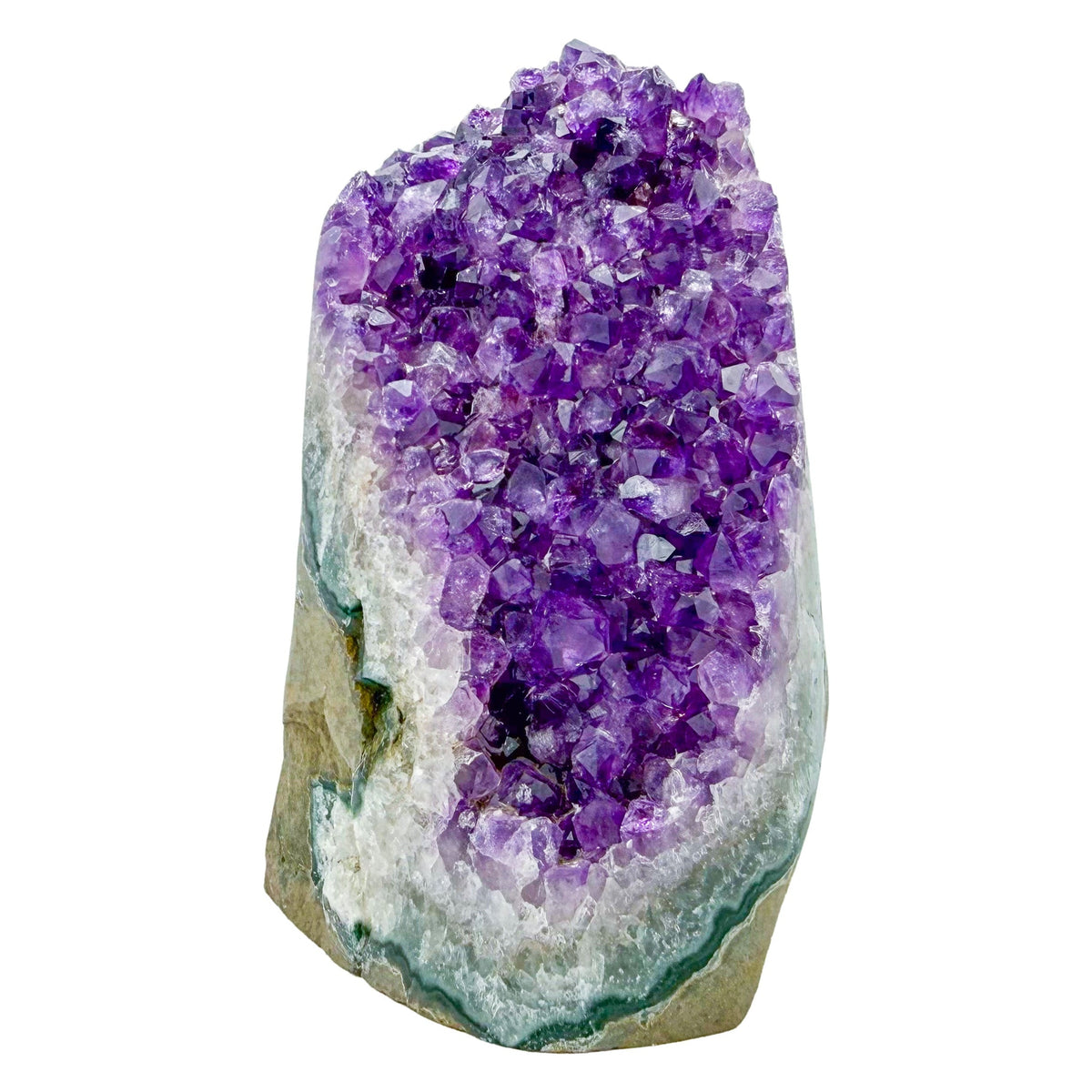 Amethyst cathedral geode no. 111 seen from the primary crystal face, 2.36 lb of purple quartz crystal from Artigas, Uruguay.
