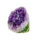 The reverse side of amethyst geode no. 113, 3.44 inches of violet druzy standing on a flat cut base.