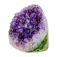 The reverse side of amethyst geode no. 113, 3.44 inches of violet druzy standing on a flat cut base.