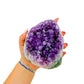 Cut base of AA amethyst geode no. 113, 4.00 inches across the polished face, natural and untreated.