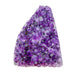 Reverse side of a 1.89 pound amethyst geode, no. 118, deep purple crystal lining a polished grey agate rind.