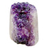 Uruguayan amethyst geode no. 120 at the primary crystal face, violet crystal interior framed by its polished agate shell, 1.57 lb.