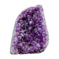 AA-grade amethyst polished geode no. 121 from Artigas, Uruguay, primary crystal face, violet druzy interior on a cut base, 4.02 inches tall.