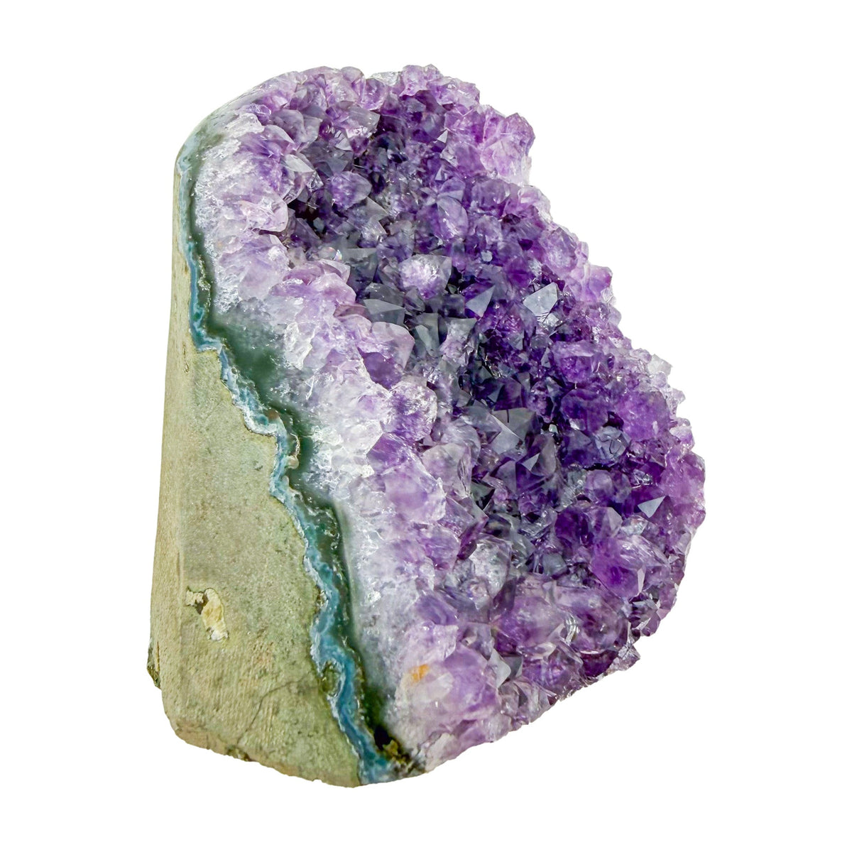 Amethyst cathedral geode no. 121 seen from the reverse side, 1.55 lb of purple quartz crystal from Artigas, Uruguay.
