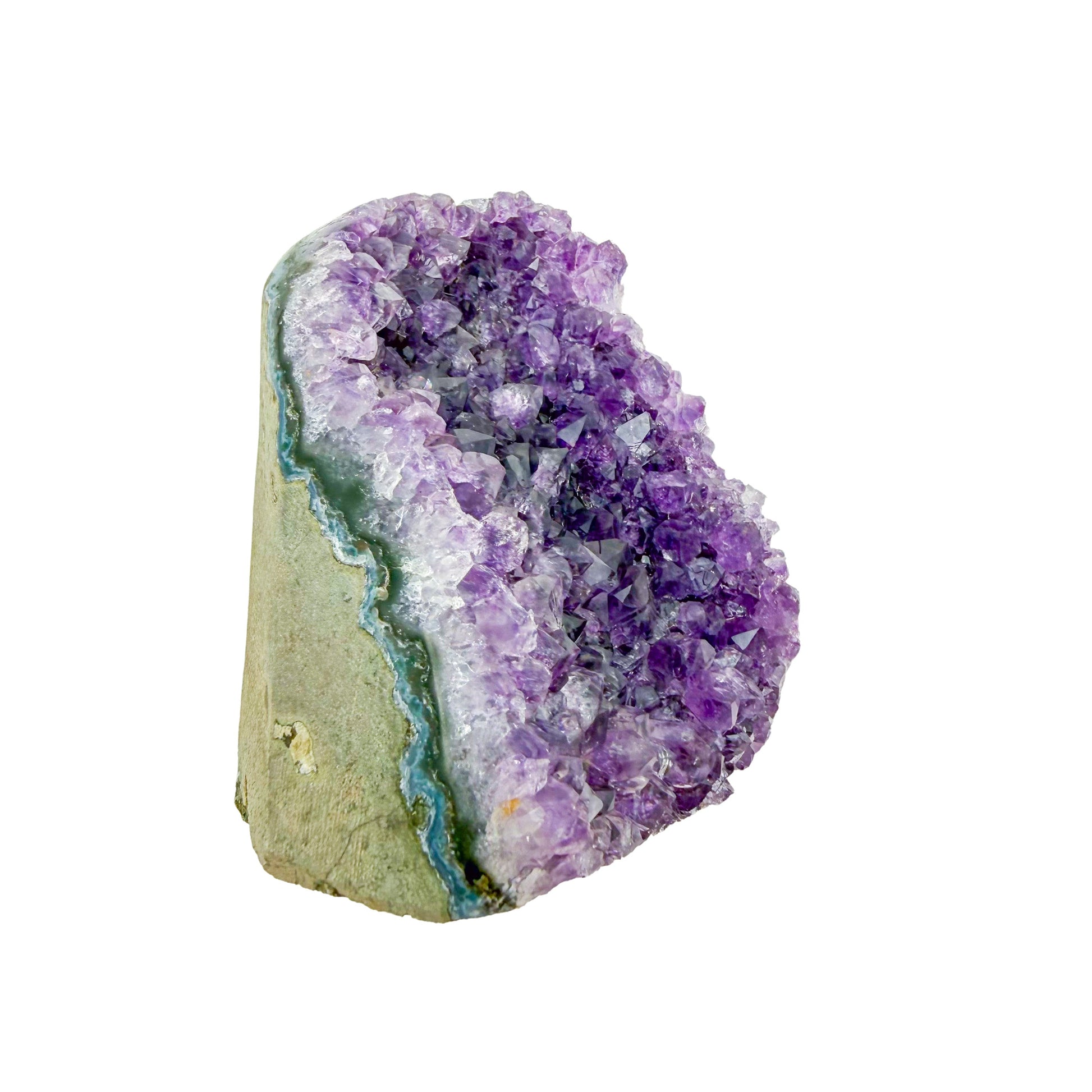 Amethyst cathedral geode no. 121 seen from the reverse side, 1.55 lb of purple quartz crystal from Artigas, Uruguay.