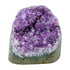 Primary crystal face of a 1.74 pound amethyst geode, no. 122, deep purple crystal lining a polished gray agate rind.