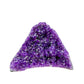 Polished amethyst geode no. 123 photographed at the primary crystal face, measuring 3.37 by 2.57 by 2.92 inches, Uruguayan AA grade.