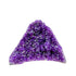 Polished amethyst geode no. 123 photographed at the primary crystal face, measuring 3.37 by 2.57 by 2.92 inches, Uruguayan AA grade.