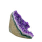 Right profile of AA amethyst geode no. 123, 3.37 inches across the polished face, natural and untreated.