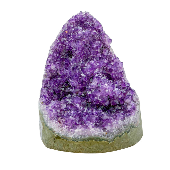 Primary crystal face of AA amethyst geode no. 126, 4.44 inches across the polished face, natural and untreated.