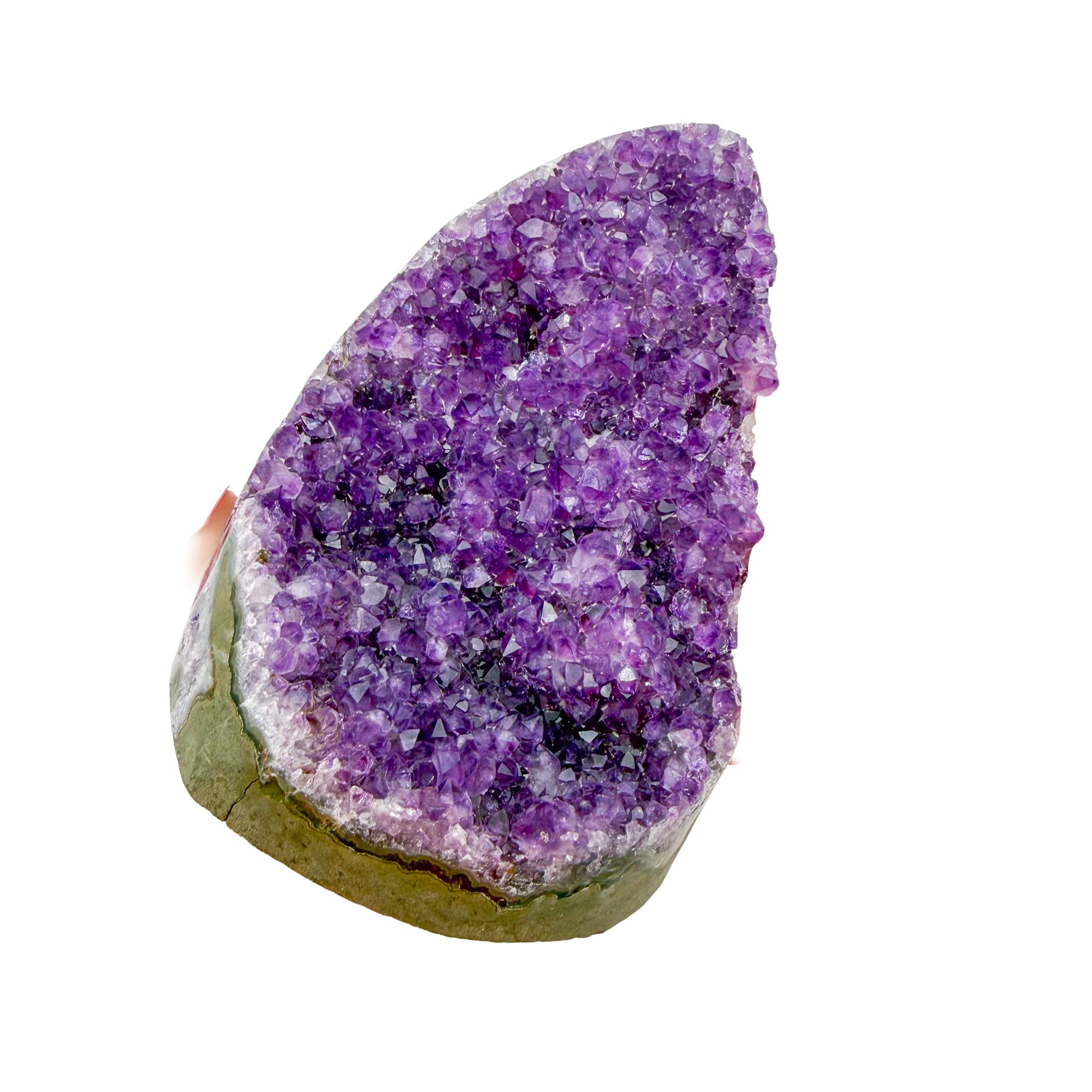 Amethyst cathedral geode no. 126 seen from the cut base, 2.84 lb of purple quartz crystal from Artigas, Uruguay.
