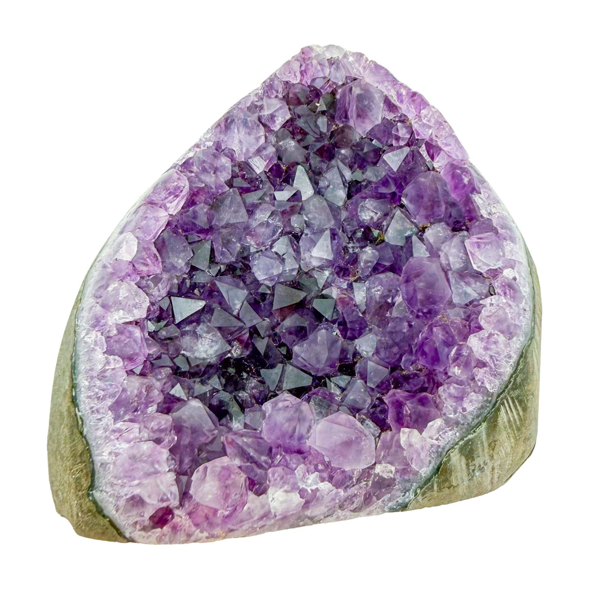 Amethyst cathedral geode no. 128 seen from the reverse side, 1.66 lb of purple quartz crystal from Artigas, Uruguay.
