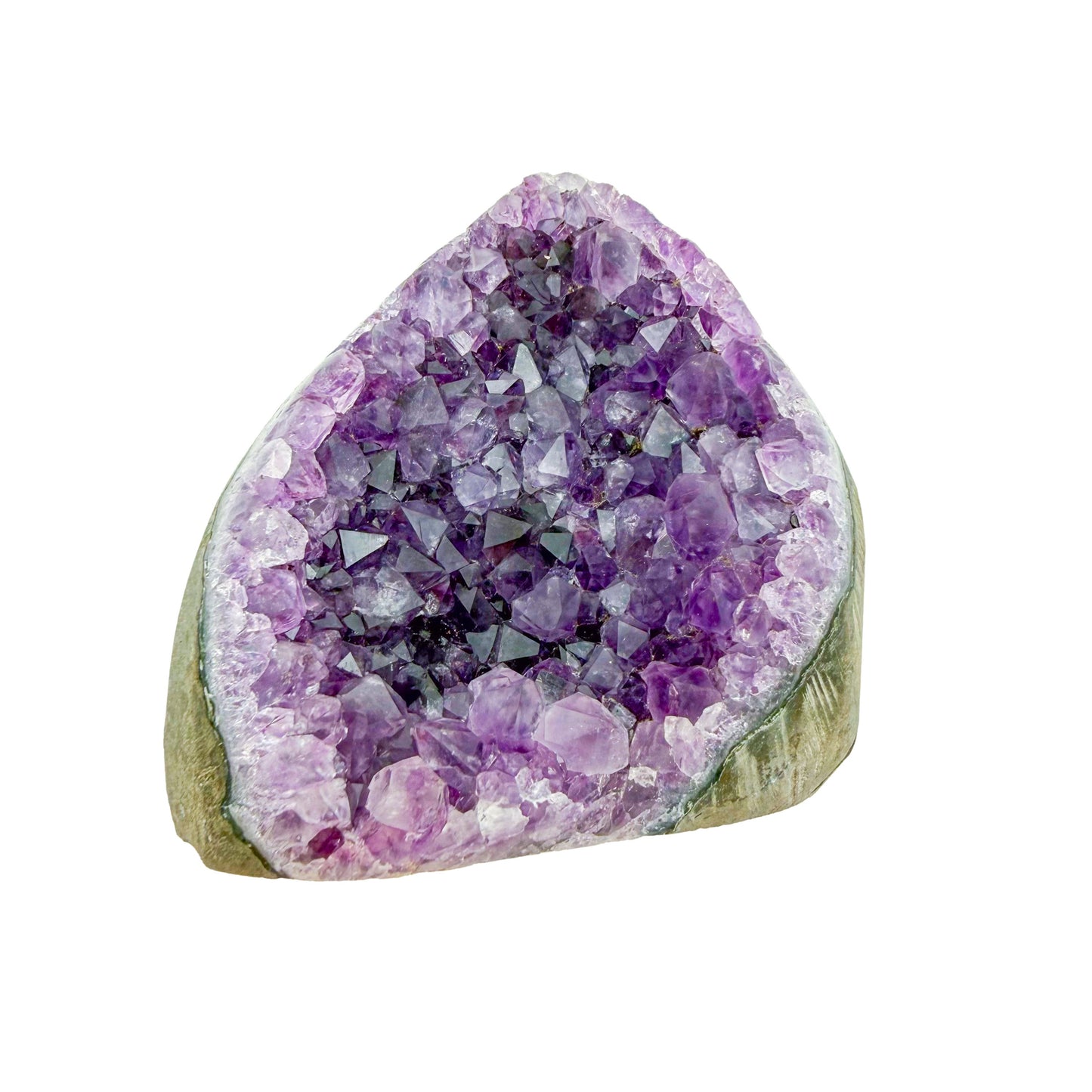 Amethyst cathedral geode no. 128 seen from the reverse side, 1.66 lb of purple quartz crystal from Artigas, Uruguay.
