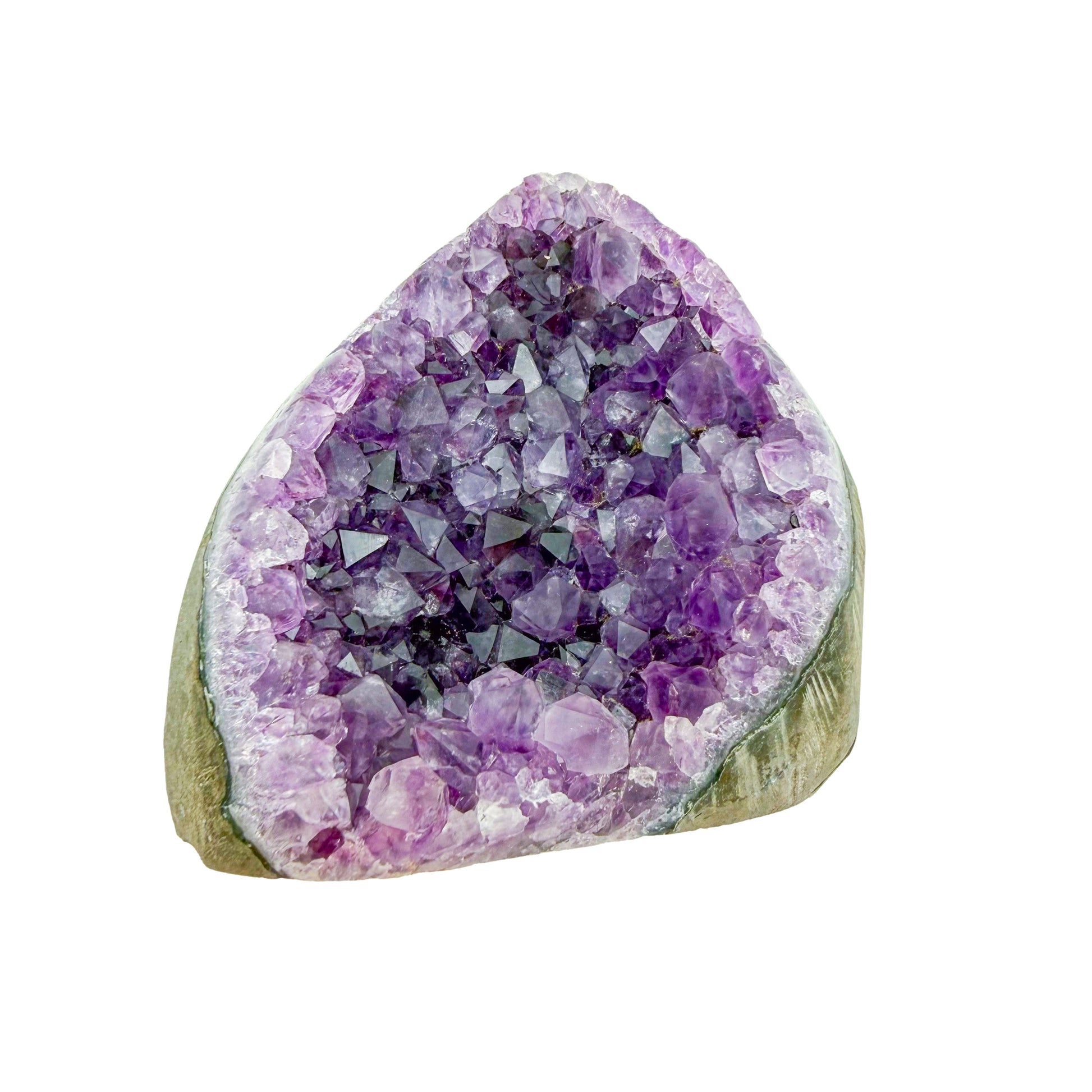 Amethyst cathedral geode no. 128 seen from the reverse side, 1.66 lb of purple quartz crystal from Artigas, Uruguay.