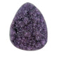 AA grade amethyst polished geode from Artigas, Uruguay, broad shield-shaped plate, pale lavender druzy across a wide open face, 7.60 x 5.94 x 2.18 in, 4.95 pounds.
