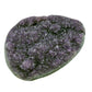 AA grade amethyst geode from Uruguay, reverse side, a green celadonite band above a tan agate rind, specimen 10.