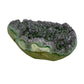 AA grade amethyst geode from Uruguay, alternate angle, a green celadonite band above a tan agate rind, specimen 10.