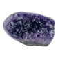 AAA grade amethyst geode from Uruguay, reverse side, a grey-green shell with an olive mineral seam on one face, specimen 15.