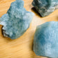 Reverse side of Aquamarine raw stone, carried for Stress Relief, showing subtle veining.