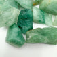 Lateral view of Grade A Aventurine raw stone, hand-selected from Masvingo, Zimbabwe, carried for Luck.