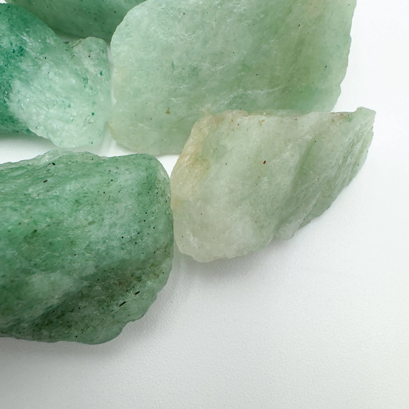 Close-up of Aventurine raw stone from Zimbabwe, soothing wellness stone for Abundance
