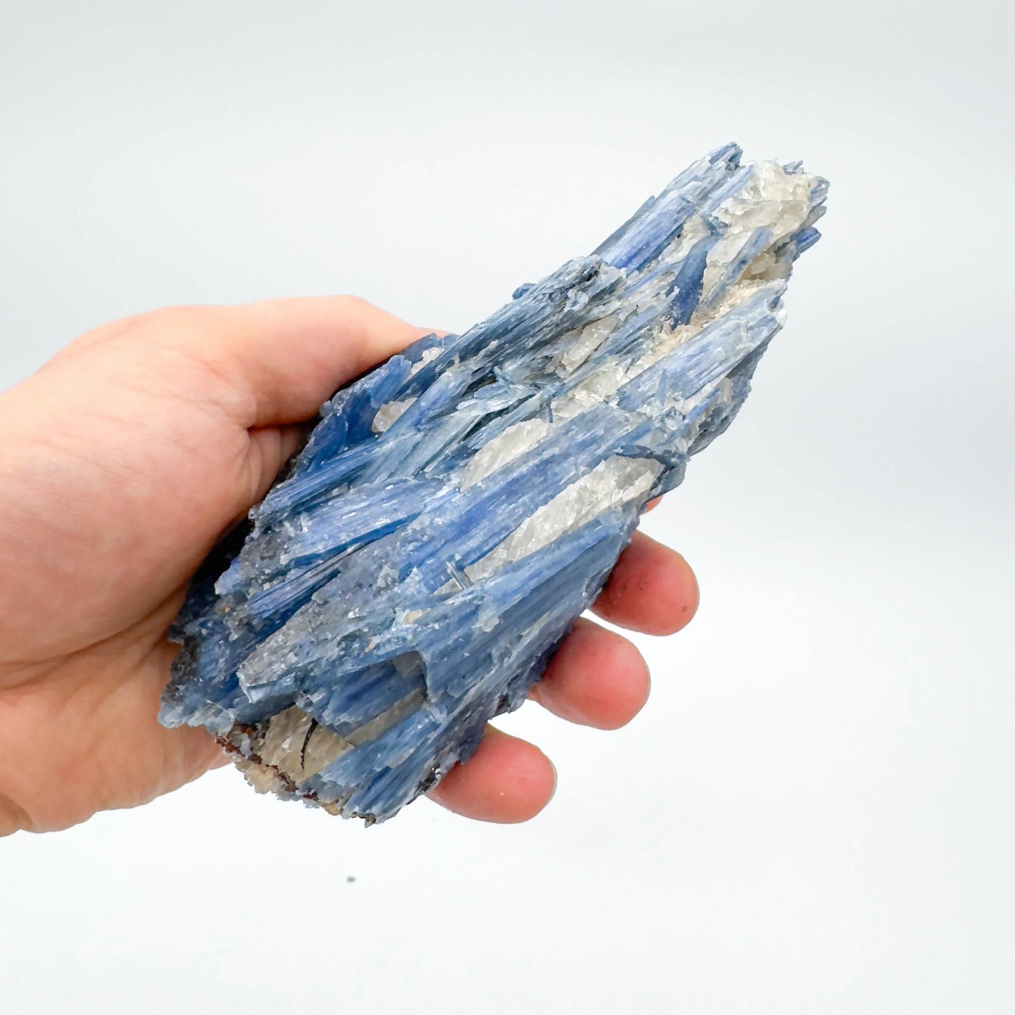 Back view of Grade AA Blue Kyanite specimen showing natural surface